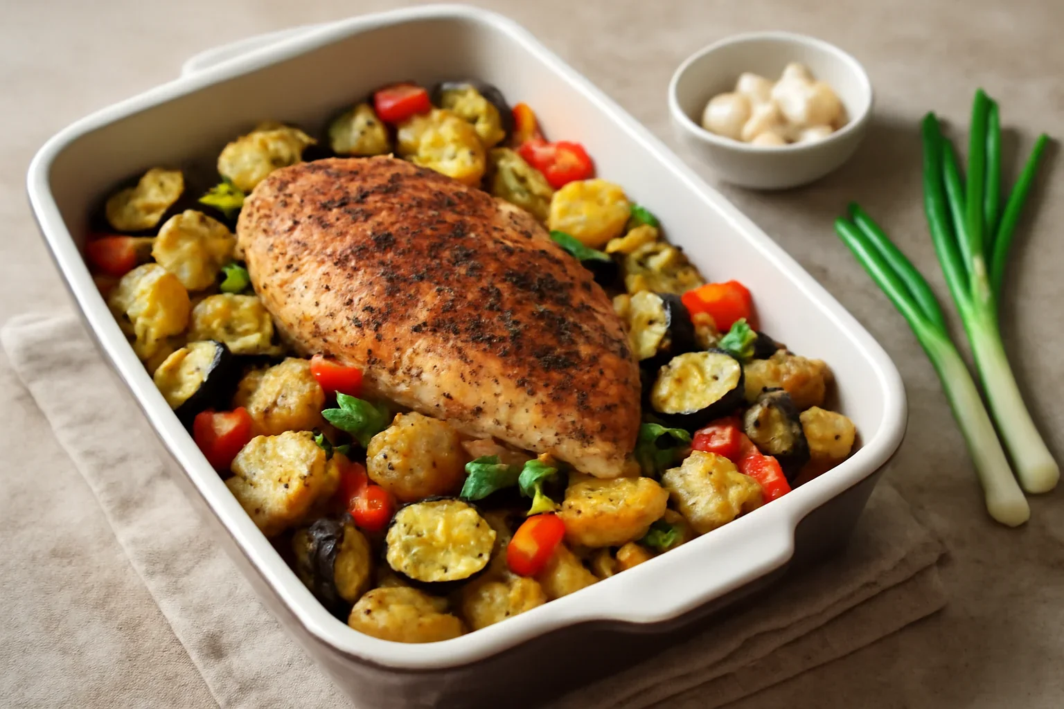 Piept de curcan cu legume la cuptor