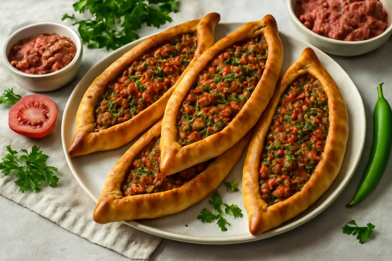 Pide turcești cu vită și legume – ”pizza” turcească