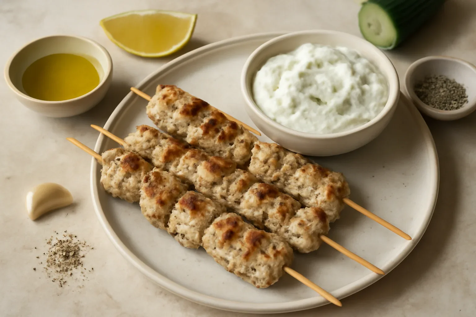 Frigărui de pui cu tzatziki