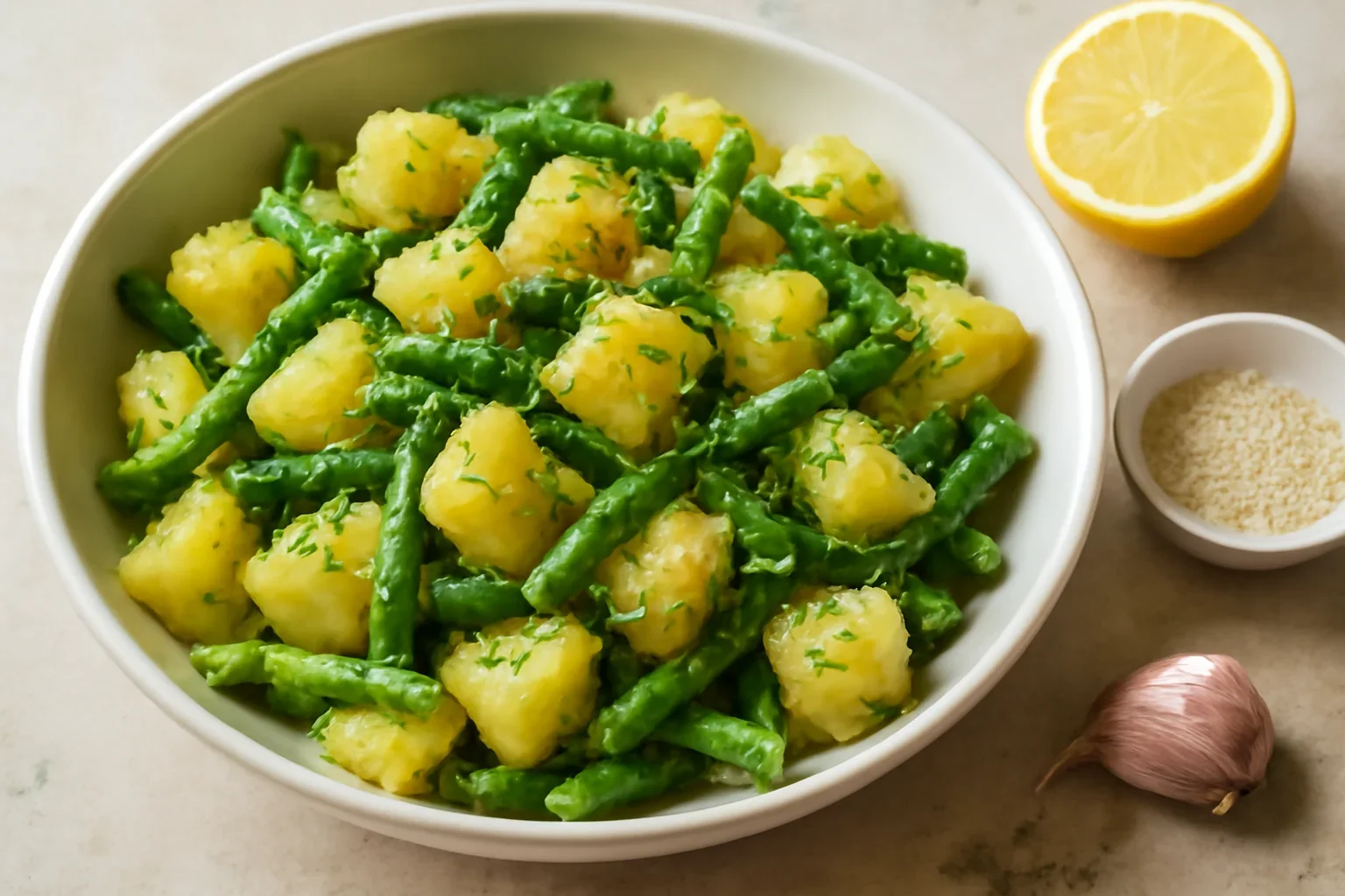 Salată de cartofi cu fasole verde