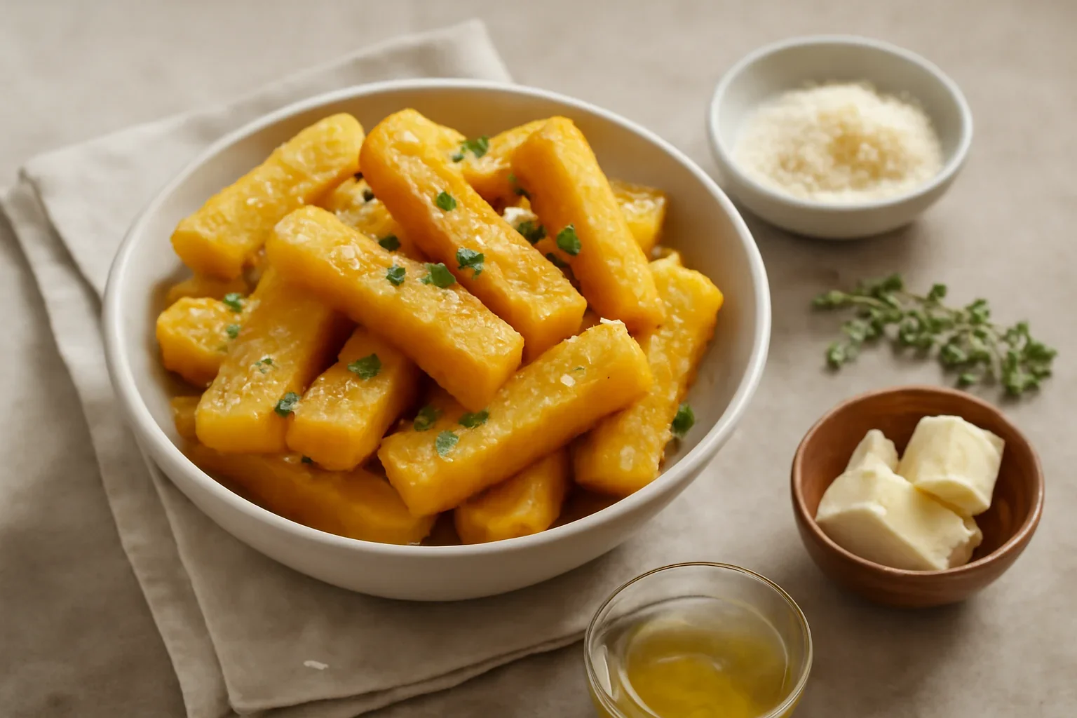 Sticks de mamaliga cu parmezan