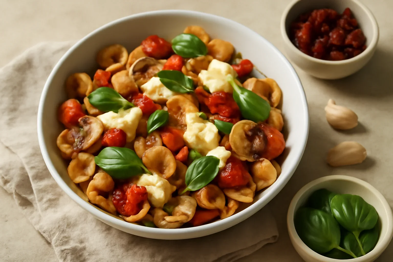 Orecchiette cu rosii si busuioc