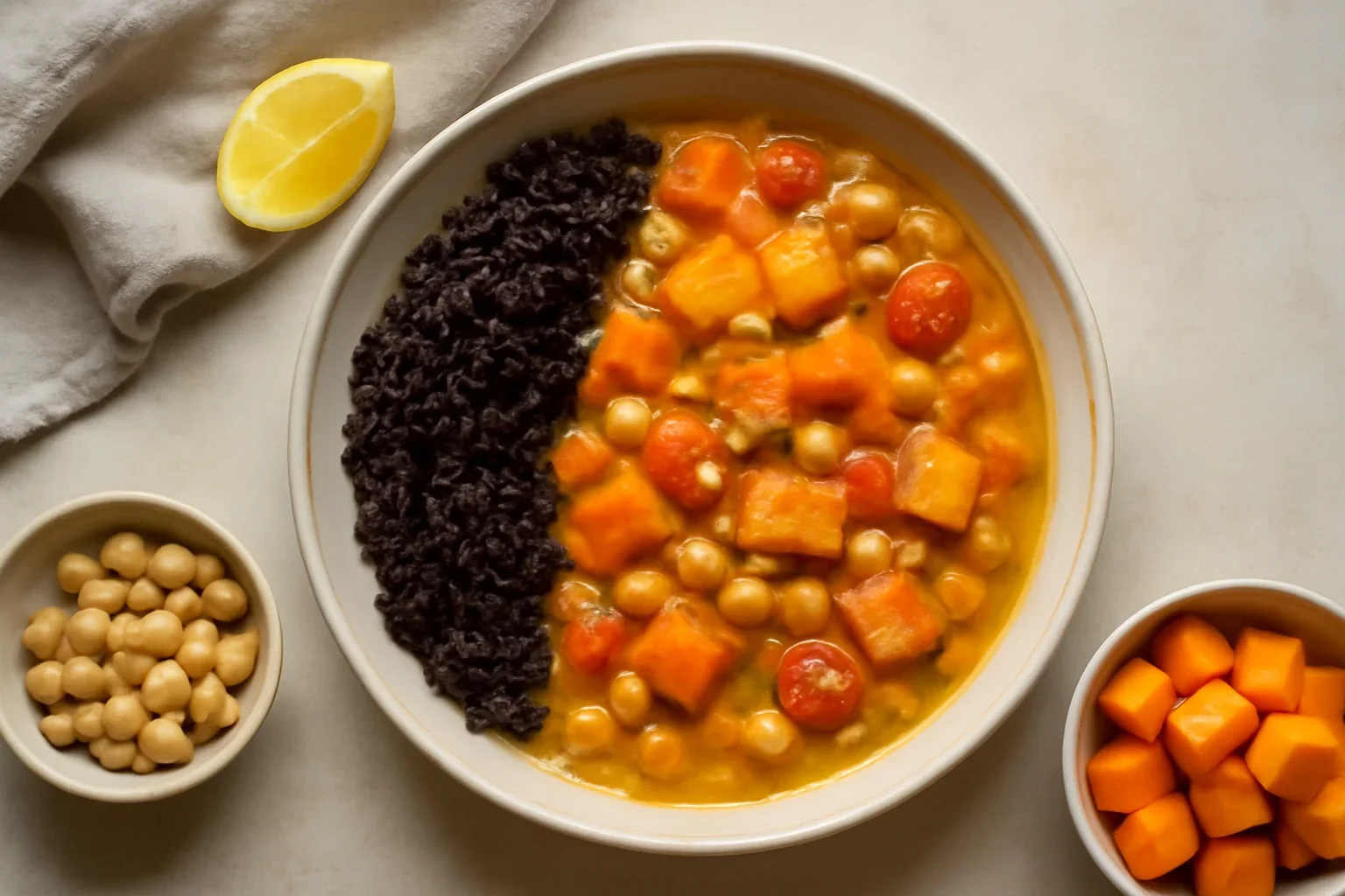 Curry de dovleac cu năut și lapte de cocos