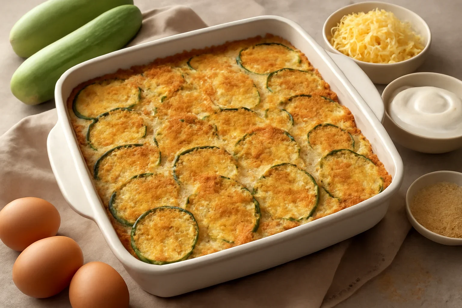 Dovlecei gratinati la cuptor, reteta simpla clasica