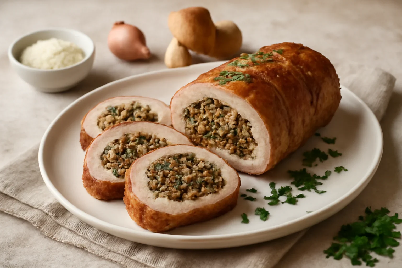 Mușchiuleț de porc umplut cu ciuperci (ruladă) – rețetă video
