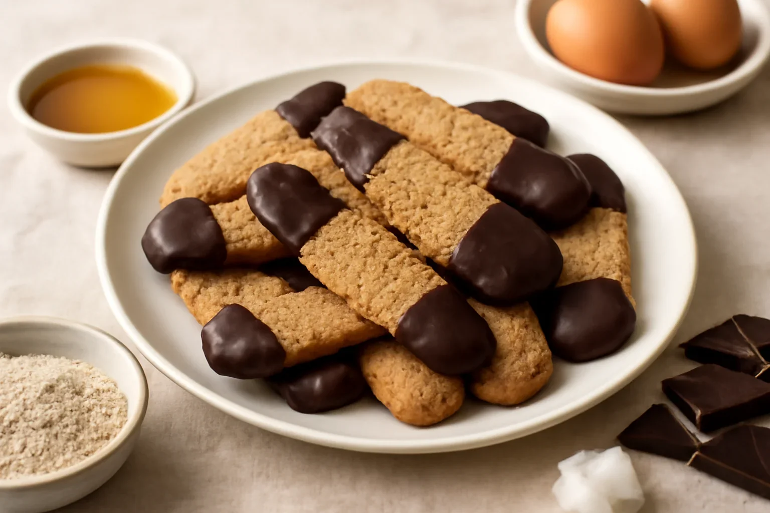 Biscuiți de casă cu unt în ciocolată