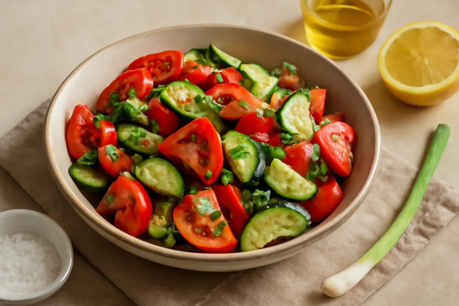 Salată de roșii cu castraveți