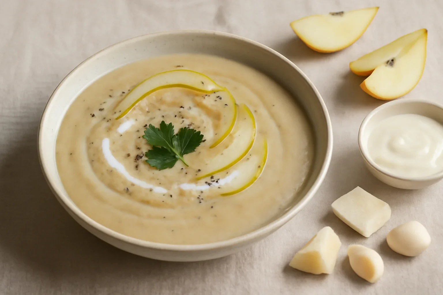 Supa crema de telina cu pere
