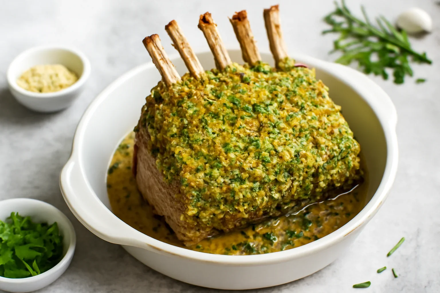 Cotlete de miel în crustă verde de ierburi aromatice, parmezan și panko – rețeta de coaste de miel la cuptor