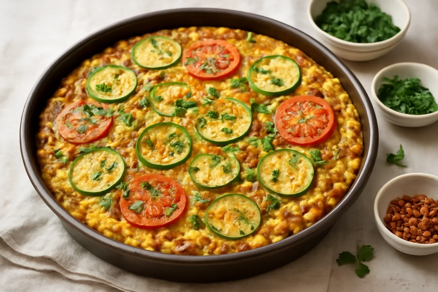 Frittata cu dovlecel și paste