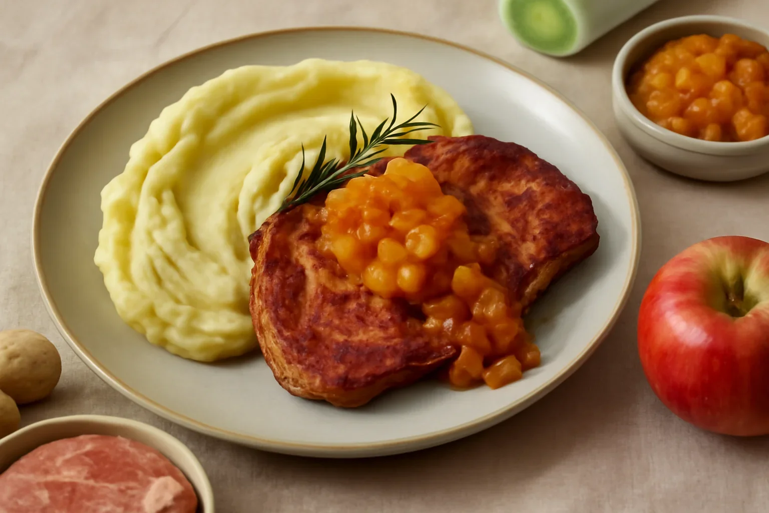 Ceafă de porc cu chutney de mere