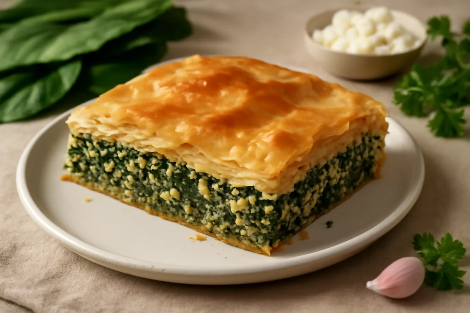Plăcintă cu spanac și brânză sărată – Spanakopita – rețeta grecească