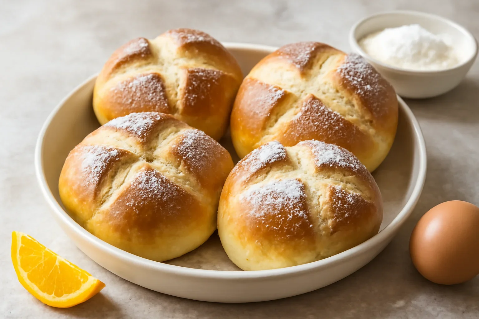 Chifle crestate – rețeta de pâinici foarte pufoase pentru Paște sau Osterpinze (pințe, pinca, pinsa)