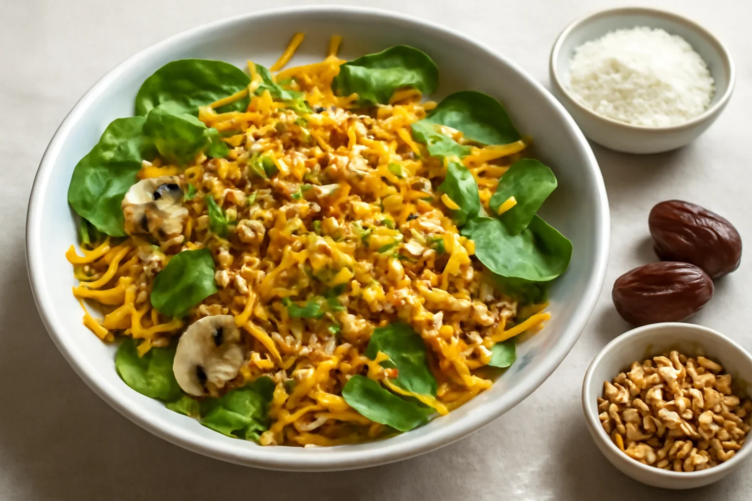 Salată cu dressing de cocos