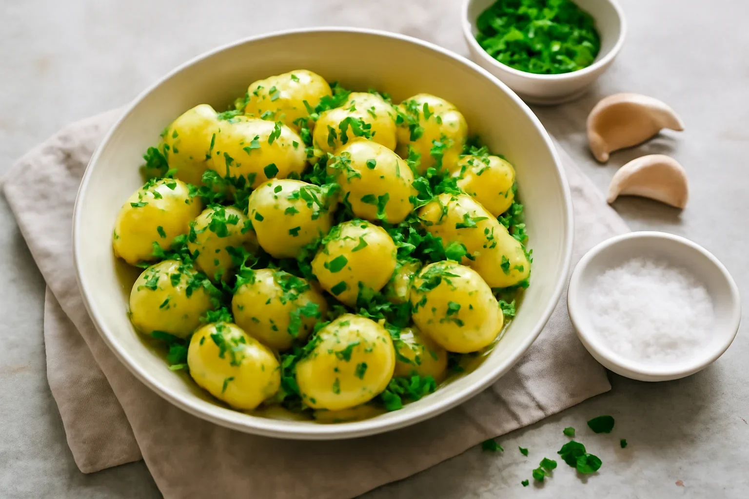 Cartofi natur cu usturoi și pătrunjel – rețeta de post sau de dulce