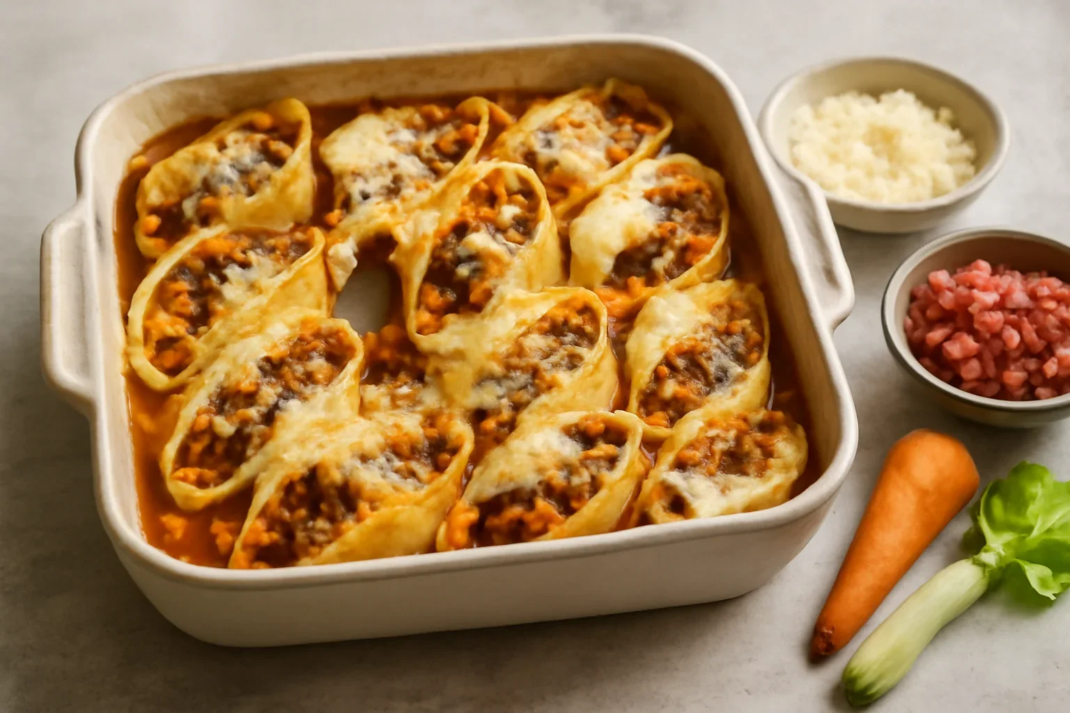 Paste ”scoici” uriașe umplute – conchiglioni