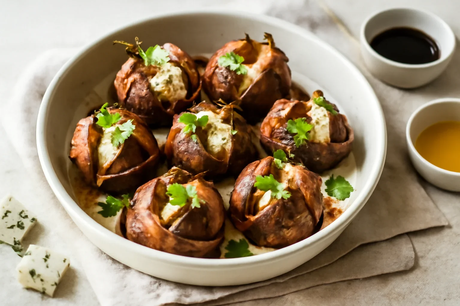 Smochine cu gorgonzola si prosciutto la cuptor