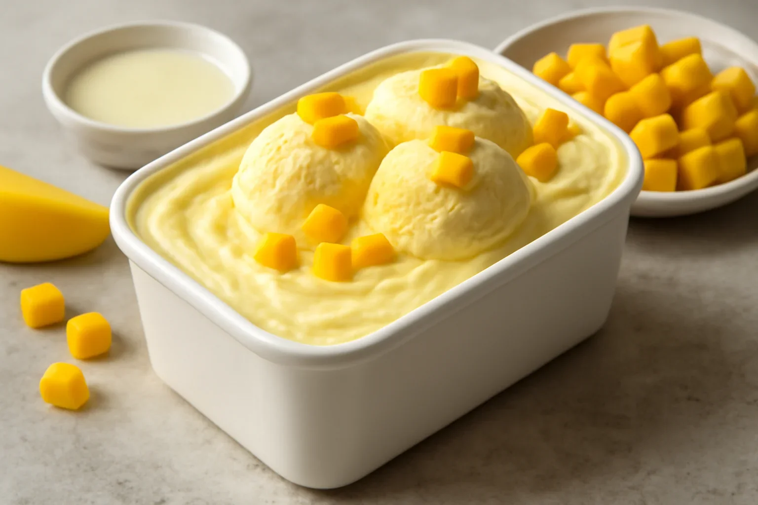 Inghetata de mango cremoasa si delicioasa