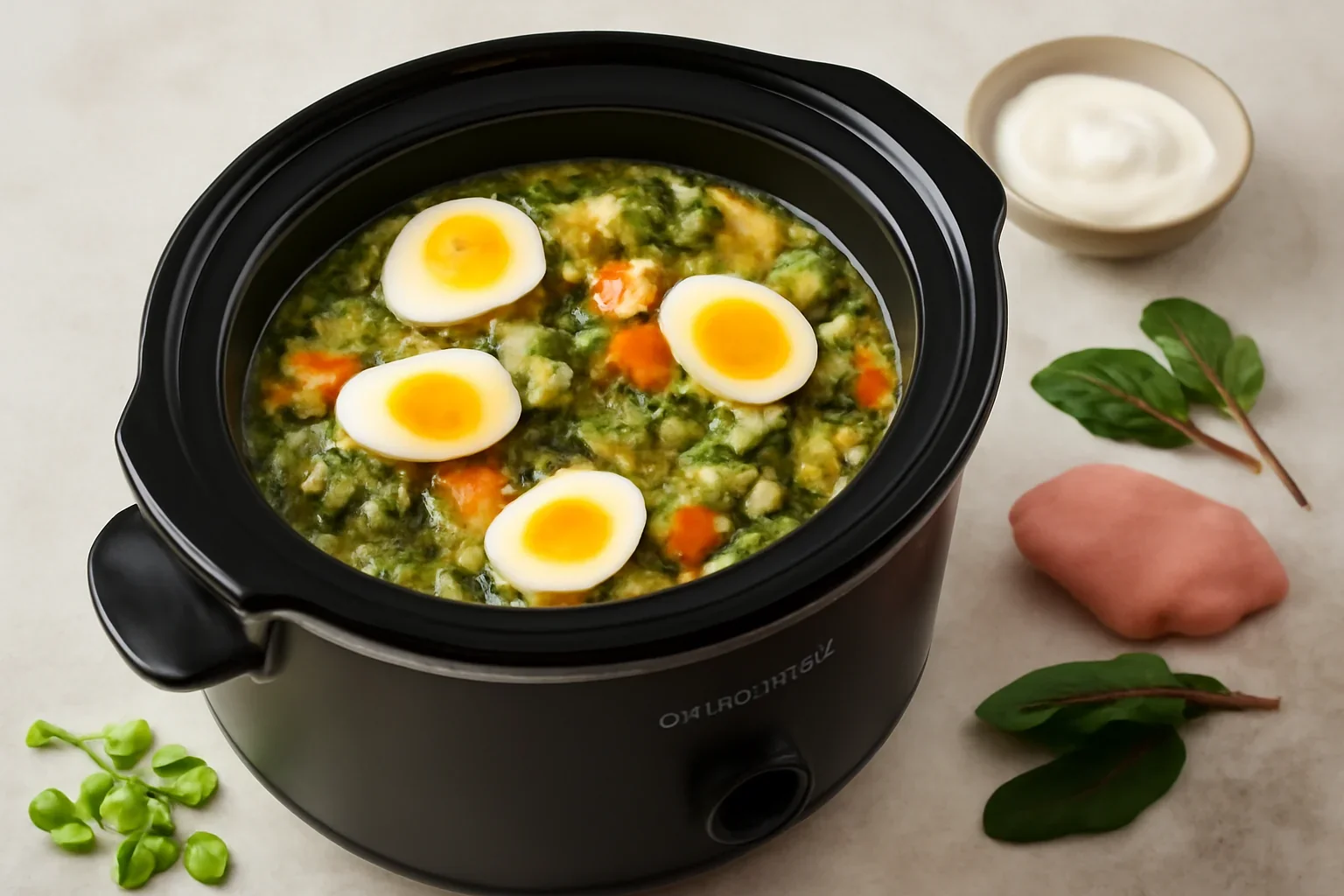 Ciorba de primavara cu verdeturi la CrockPot