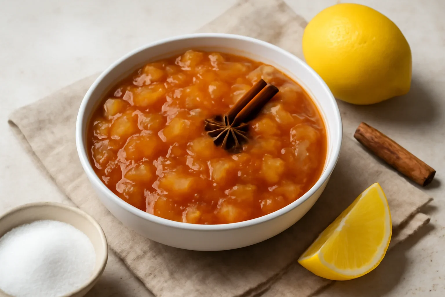Dulceață de mere coapte cu scorțișoară și lămâie