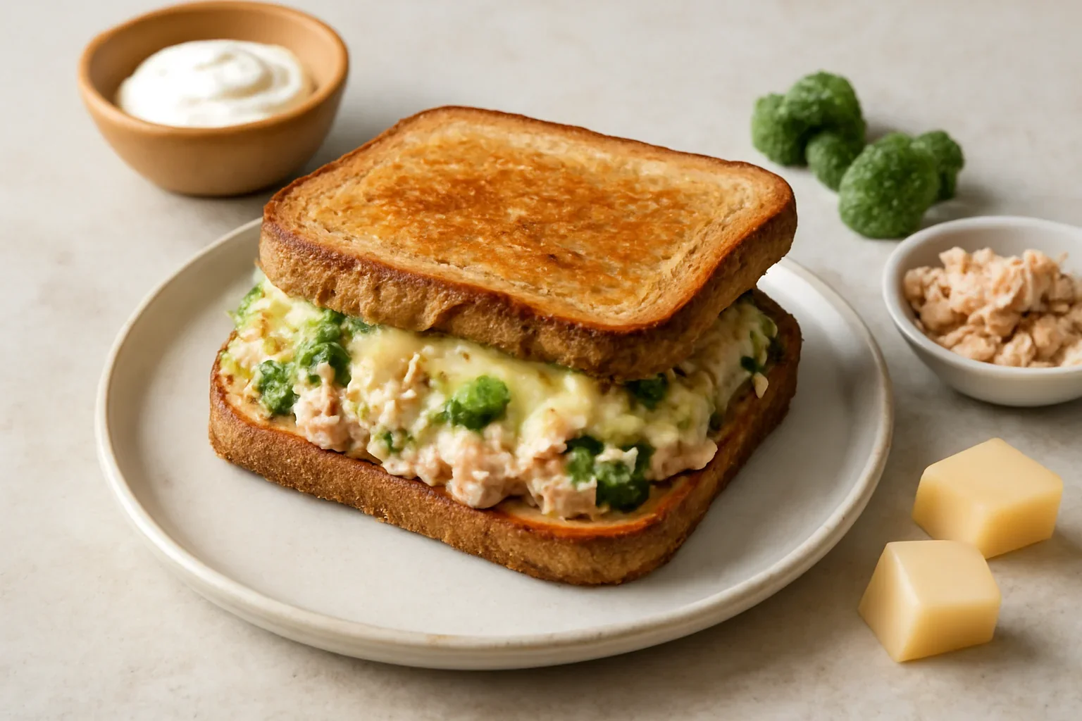 Sandwich cald cu ton