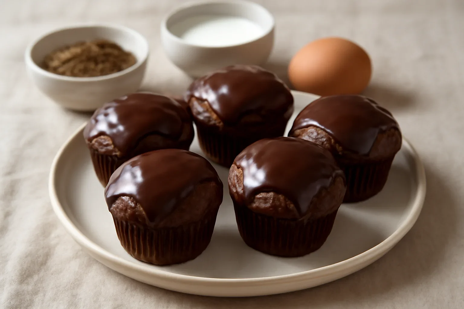Muffins cu ciocolată și glazură