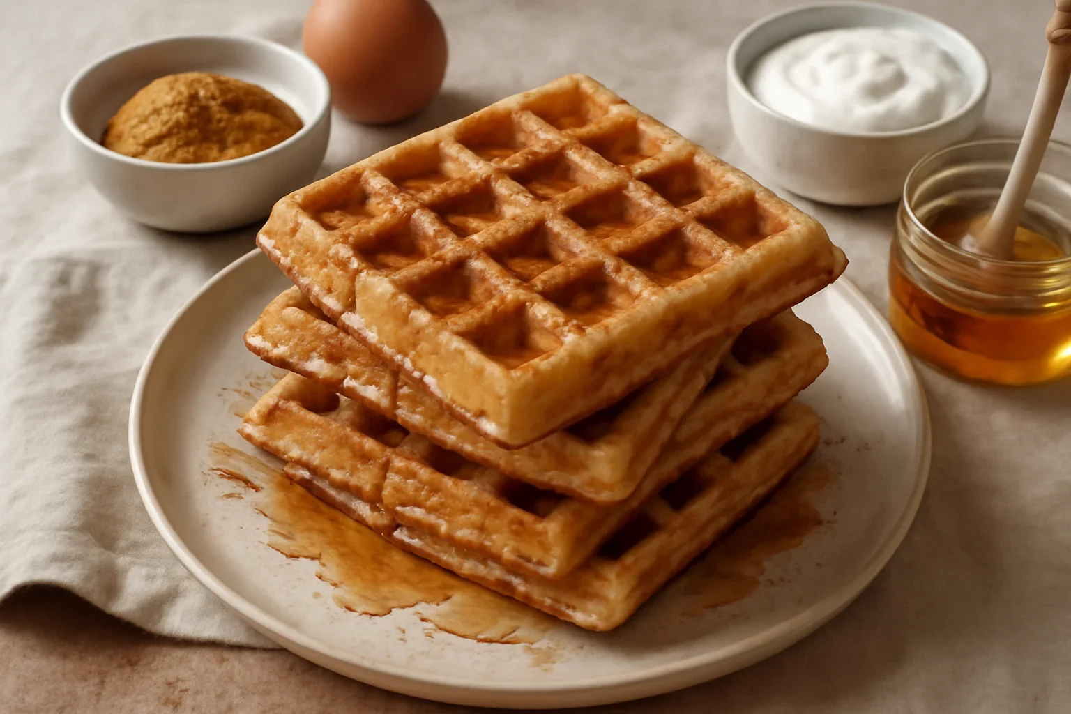 Waffles cu miere si scortisoara