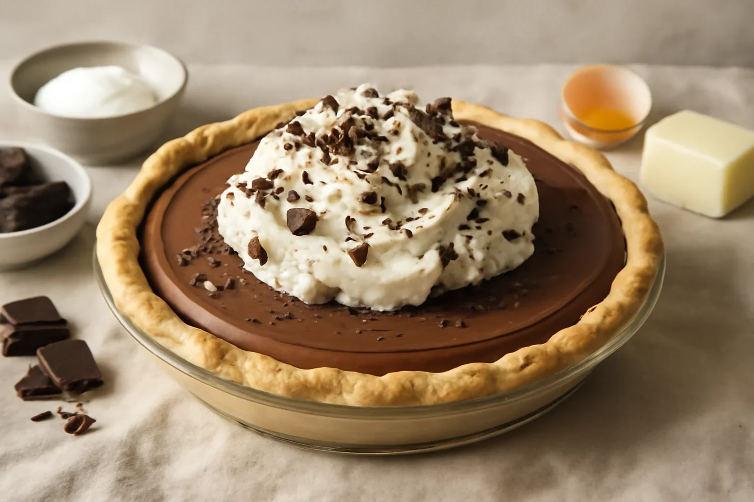 French silk pie sau plăcintă cu ciocolată