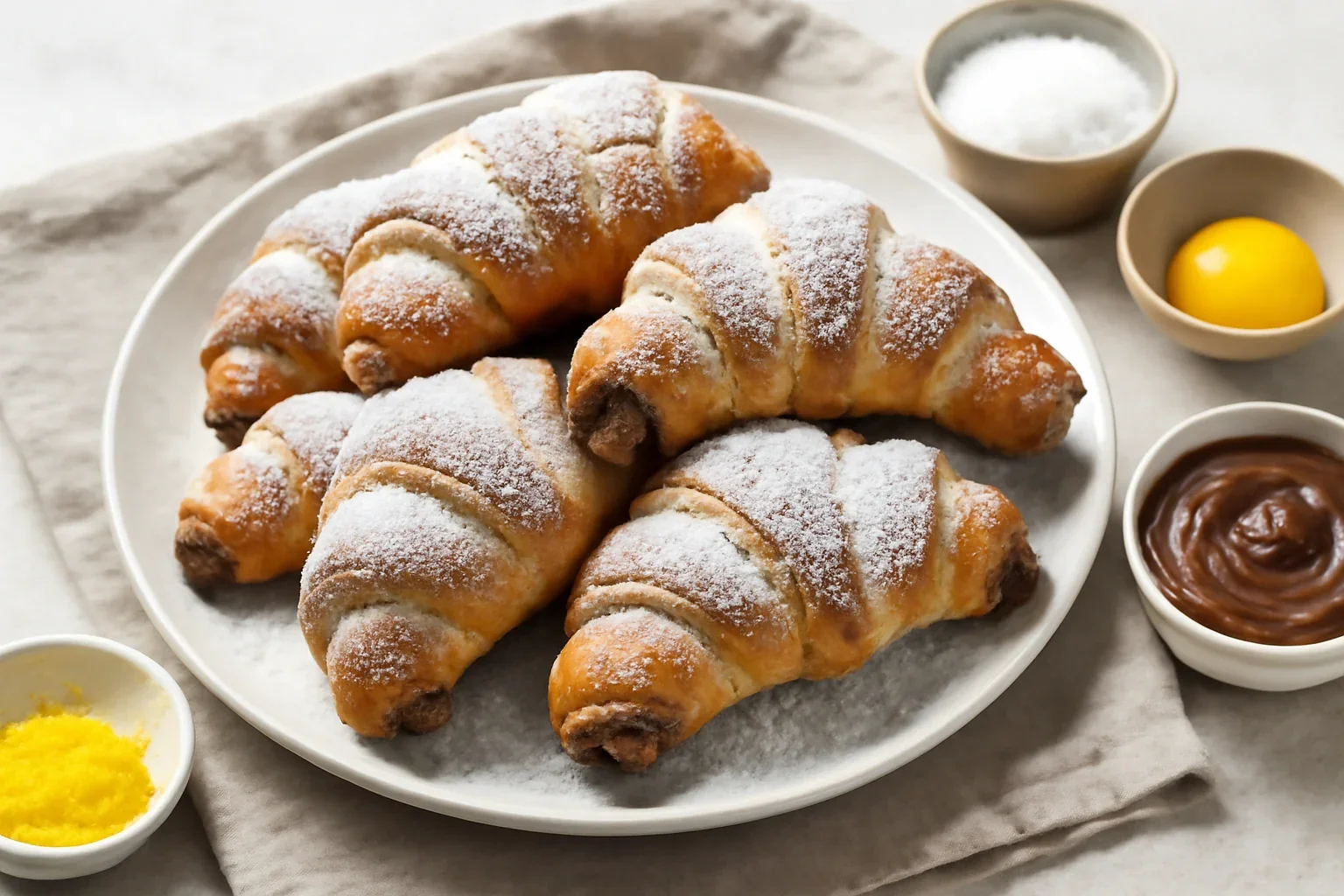 Cornuri cu ciocolata sau umplute cu Nutella