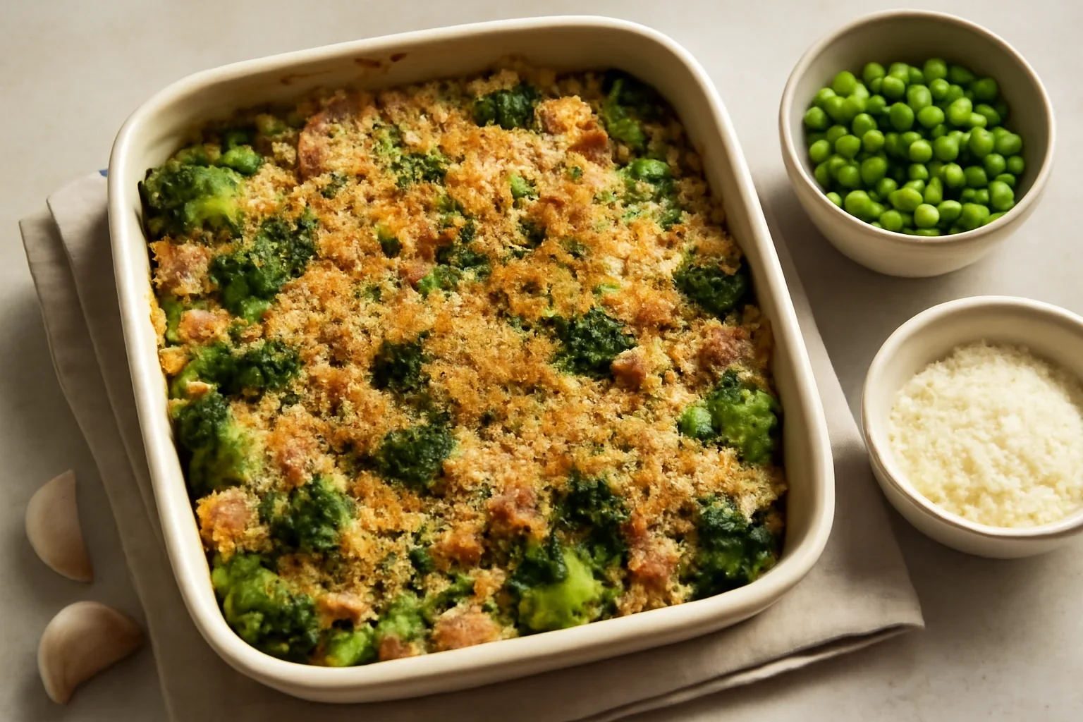 Ton cu broccoli la cuptor