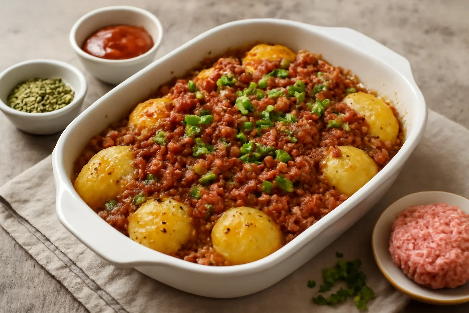 Cartofi la cuptor cu carne
