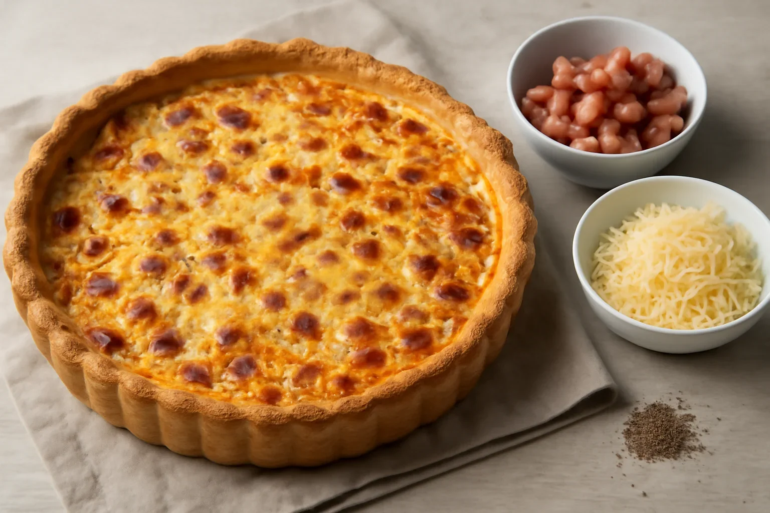Quiche Lorraine / Tarta frantuzeasca cu smantana