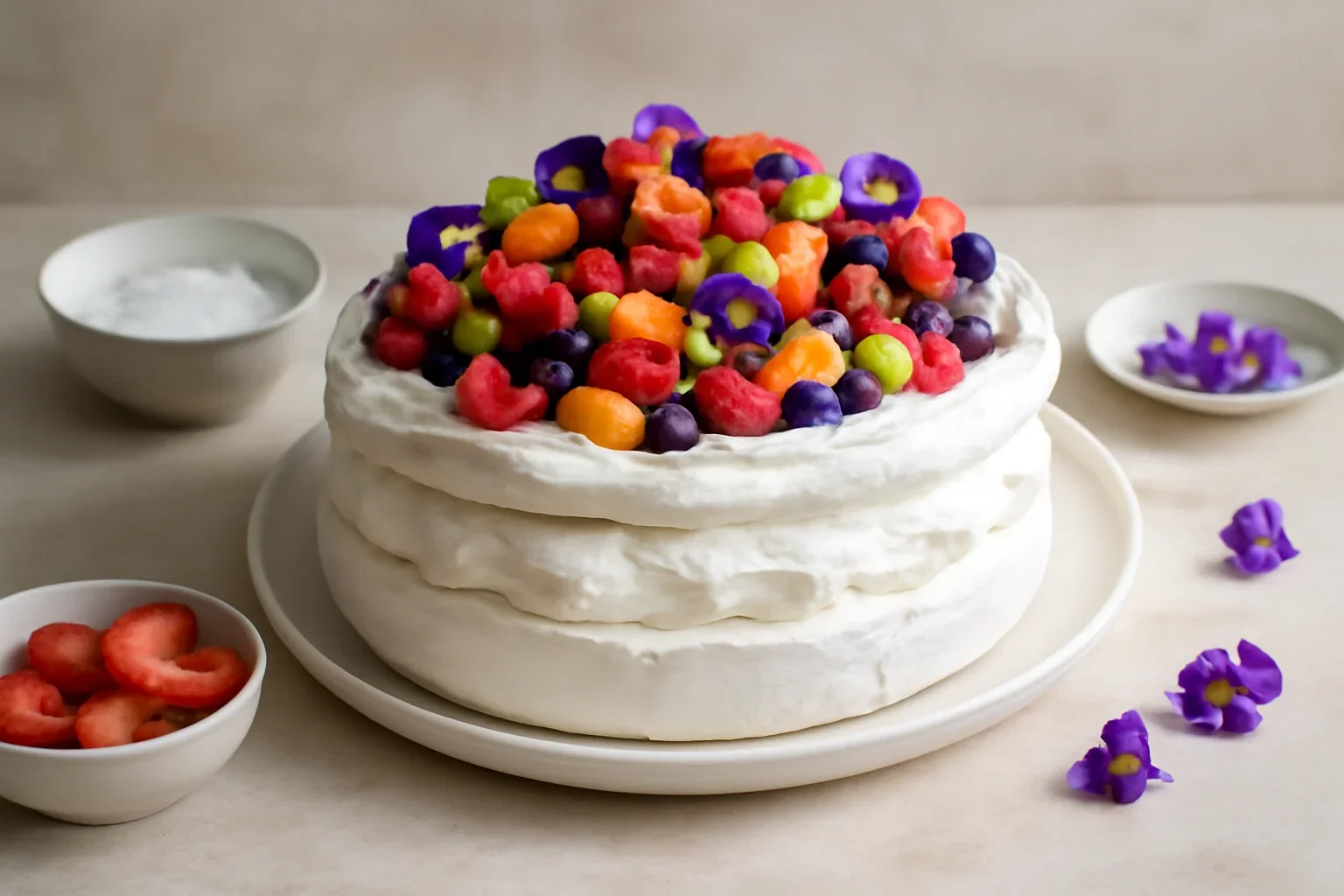 Vant spaniol – tort de bezea cu frisca – Spanische Windtorte