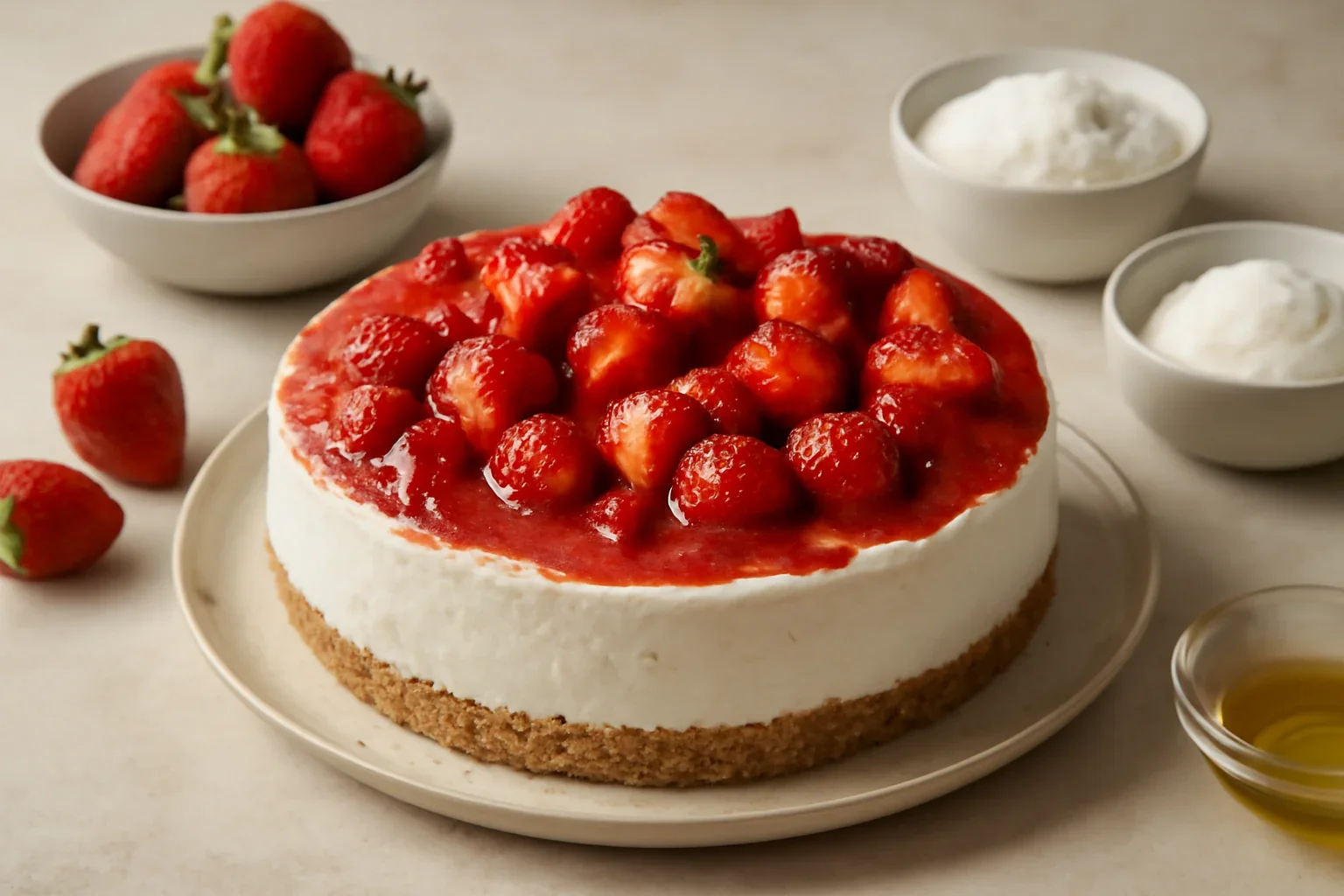 Cheesecake cu mascarpone si capsune