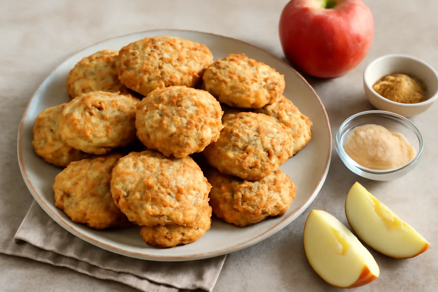 Fursecuri sau biscuiti cu iaurt, unt si mere