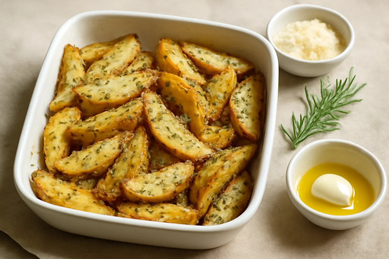Cartofi cu parmezan si rozmarin la cuptor
