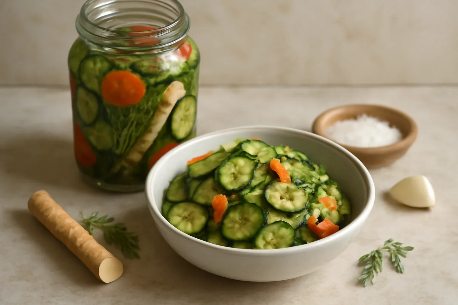 Castraveti murati feliati la borcan reteta de pickles – salata de castraveti murati
