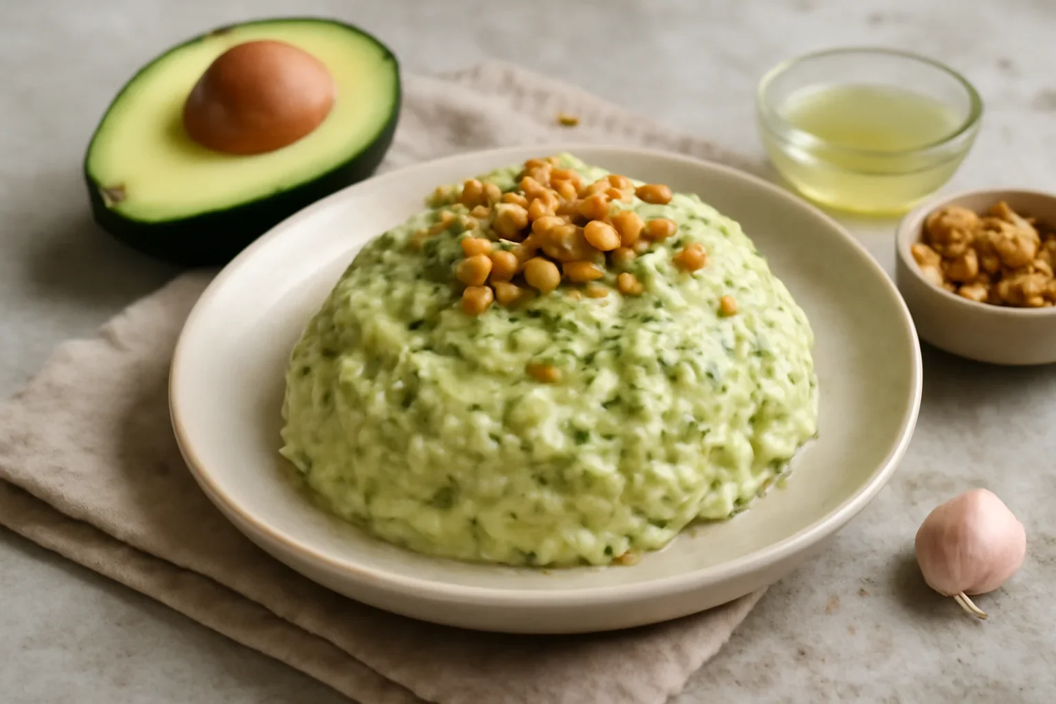 Salata de avocado, nuci si crema de branza