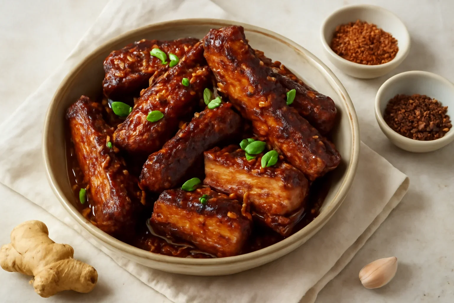 Piept și coaste de porc lipicioase în stil asiatic – reteta de Sticky Ribs & Pork Belly