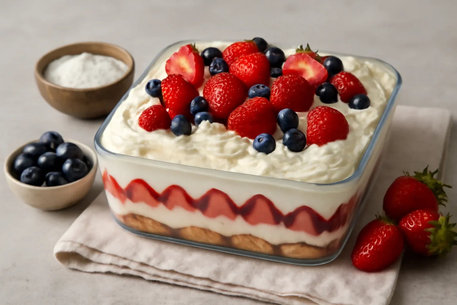 Tiramisu cu capsuni si frisca