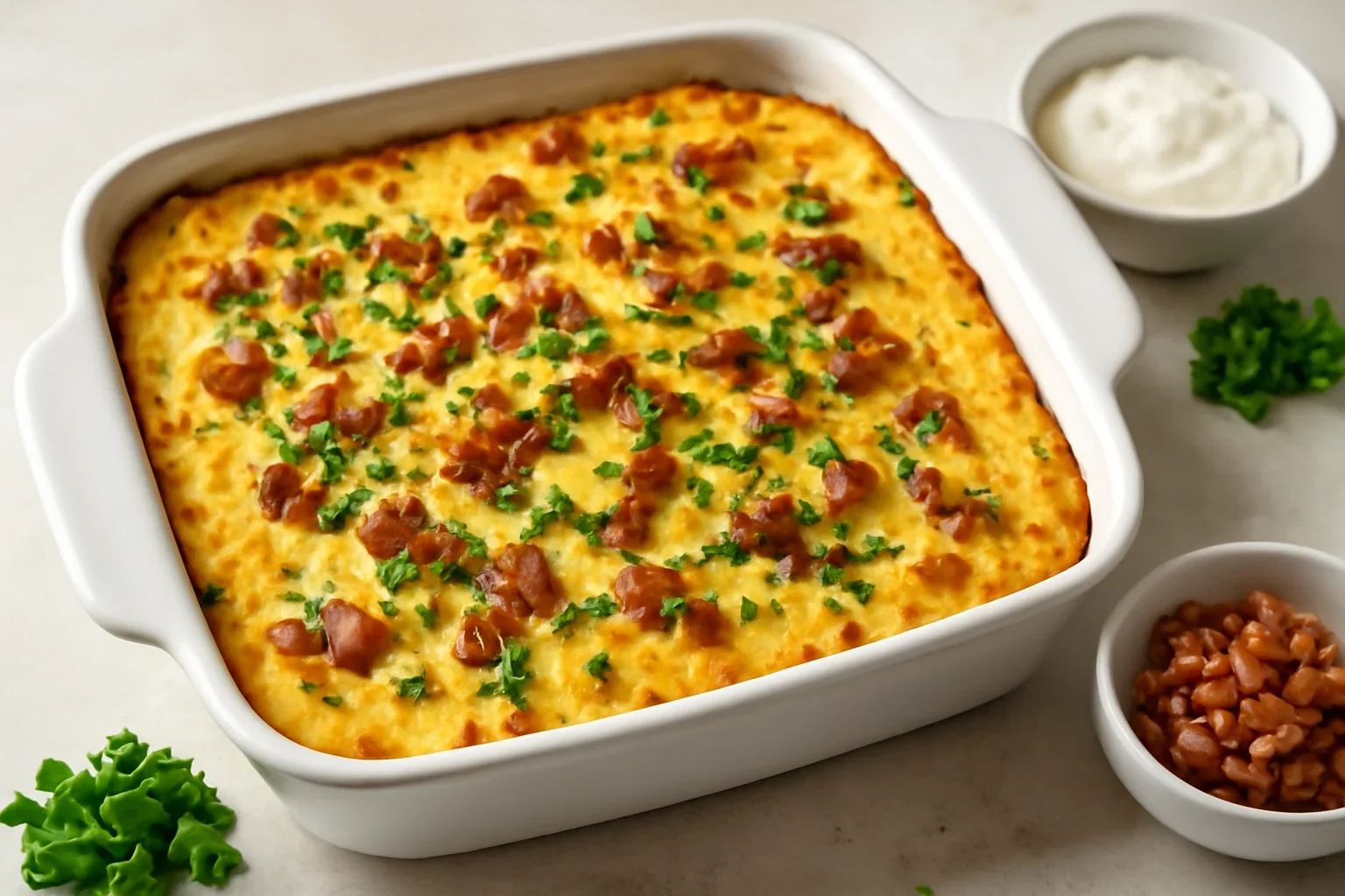 Cartofi Mississippi gratinați la cuptor – cu cremă de brânză, bacon și ceapă verde