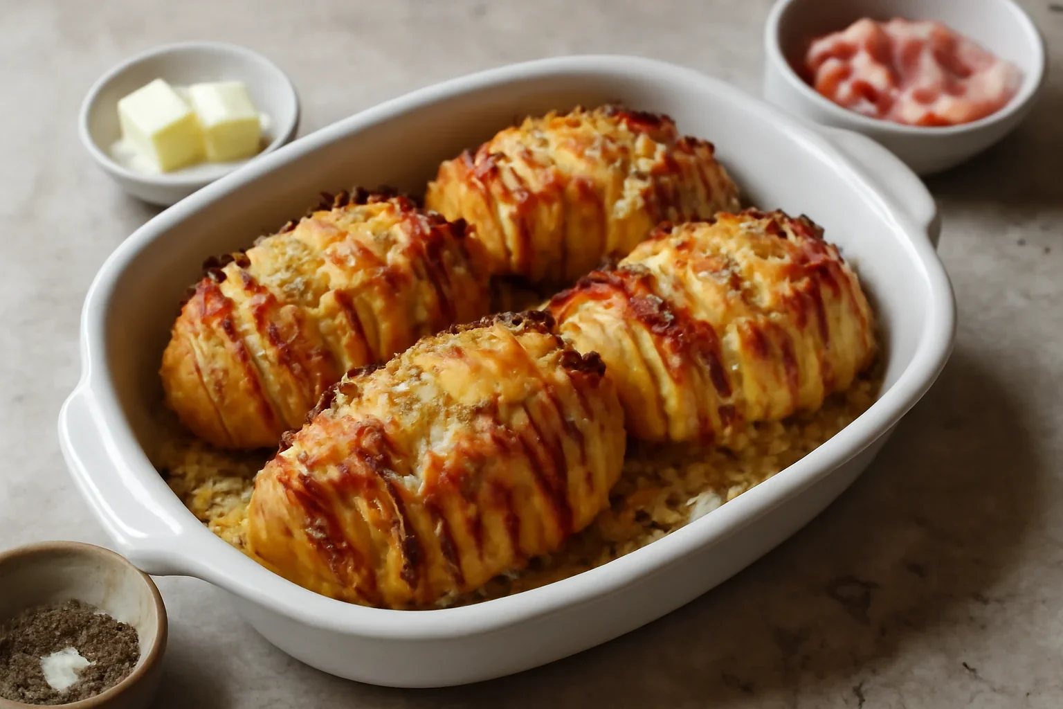 Cartofi acordeon cu bacon – rețeta de cartofi Hasselback cu mai mult gust
