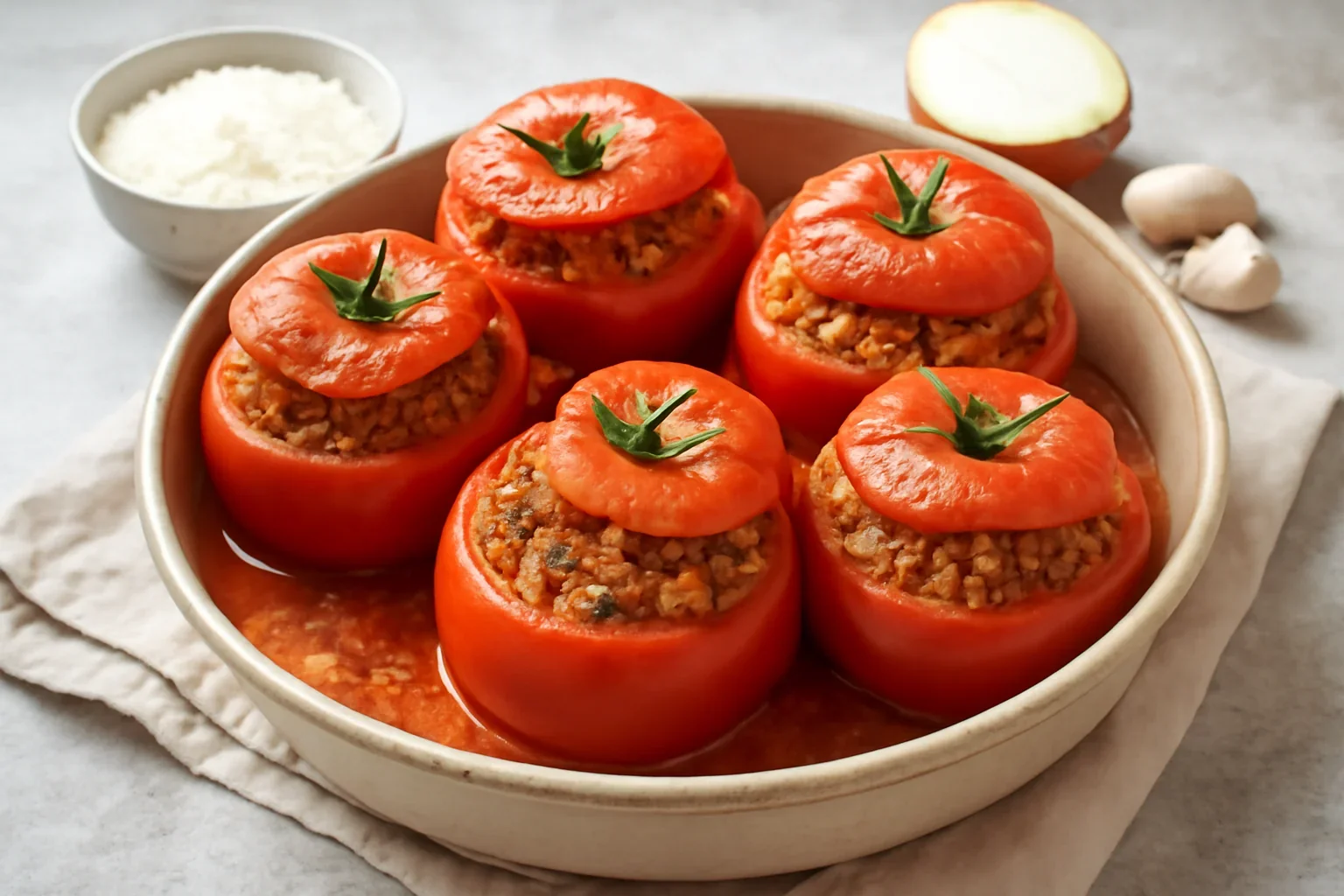 Rosii umplute cu carne tocata