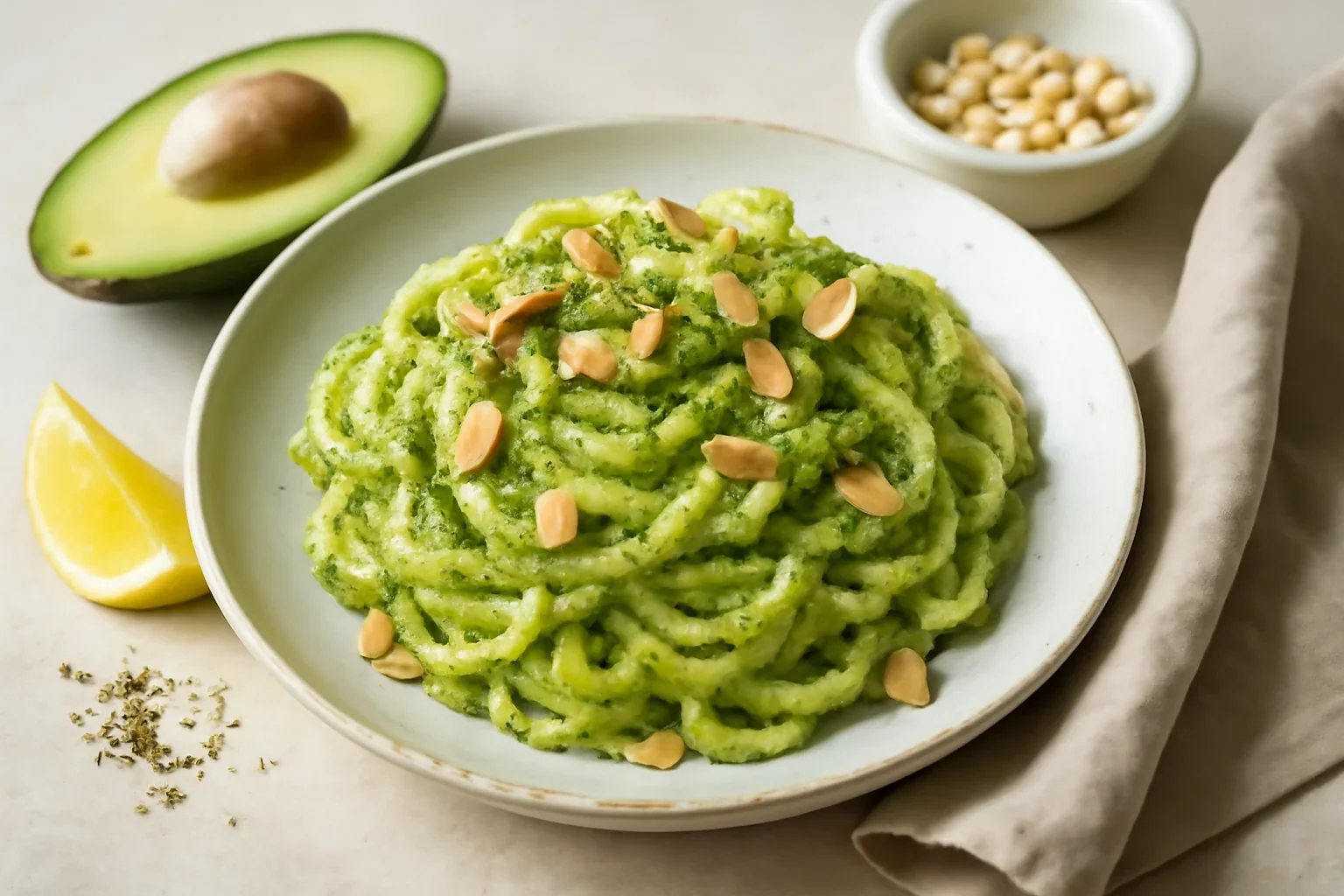Zoodles cu sos de avocado