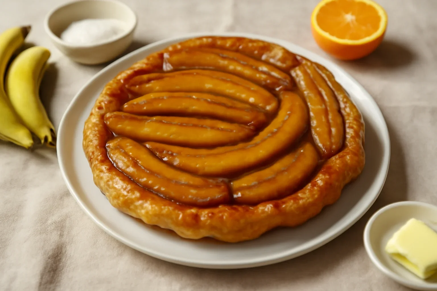 Tartă Tatin cu banane – rețetă detaliată