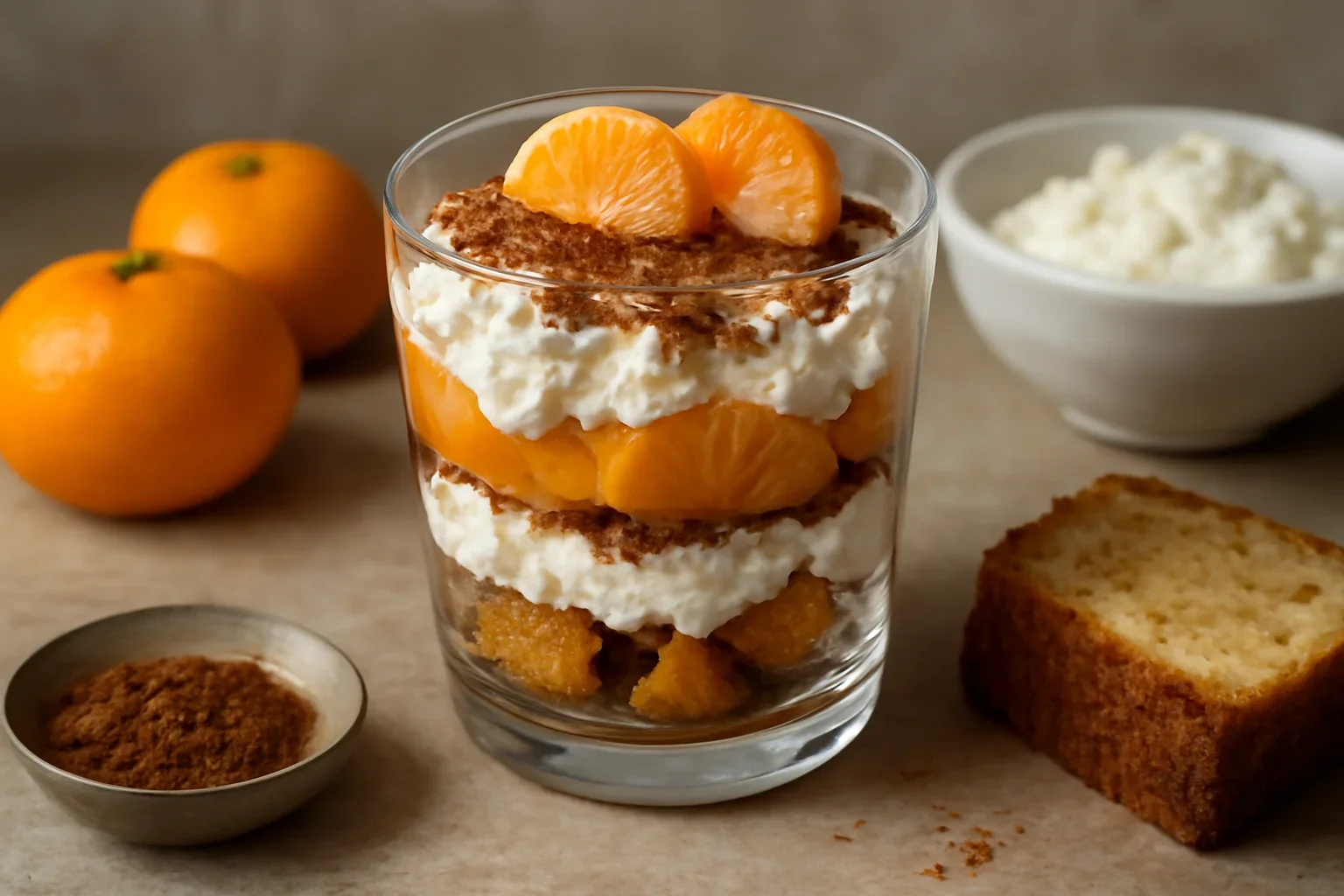 Trifle cu mandarine și brânză de vaci