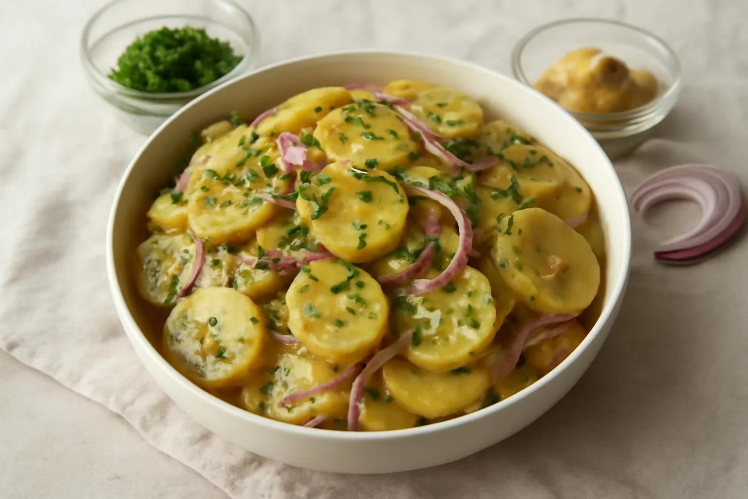 Salată vieneză de cartofi cu ceapă și dressing cald (VIDEO) – garnitura pentru Wiener Schnitzel