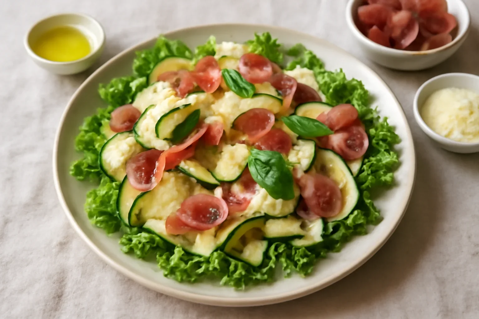 Salata de dovlecei cu prosciutto si cascaval