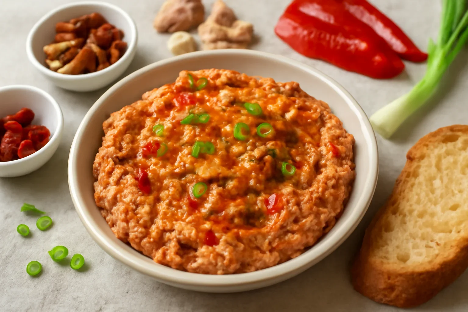Pastă de ton cu ceapă și ardei copt – rețeta de pastă de pește aperitiv în stil mediteraneean