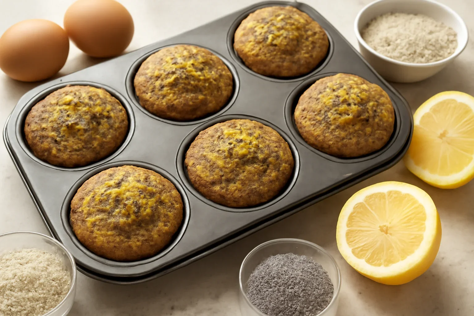 Muffins cu lămâie și mac